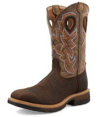 TWISTED X BROWN ALLOY SQR TOE