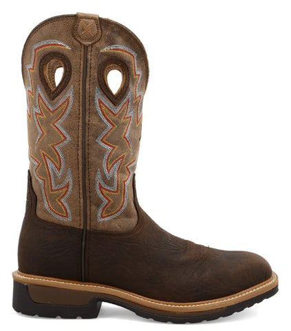 TWISTED X BROWN ALLOY SQR TOE