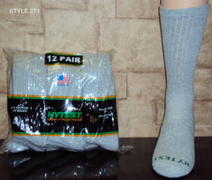 Solid Grey Crew Sock