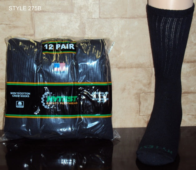 T HOSIERY MNS BLK CREW 6PK