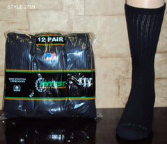 Solid Black Crew Sock 6pkg