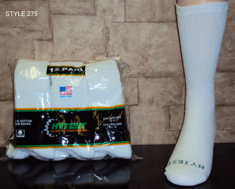 Solid White Crew Sock 6 pkg